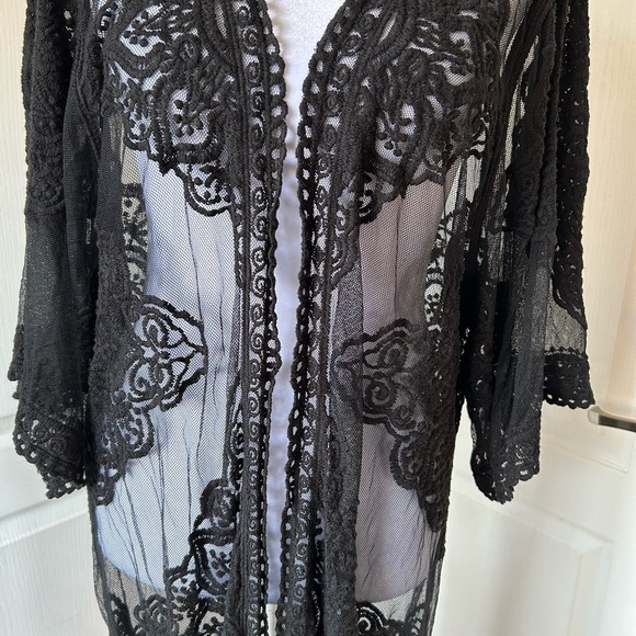 Fairycore Black Lace Cardigan – Women’s Large/XL – Boho Chic Vintage-Inspired” - Picture 6 of 10